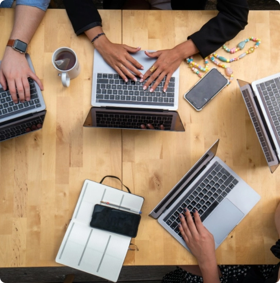 Image of a meeting top perspective